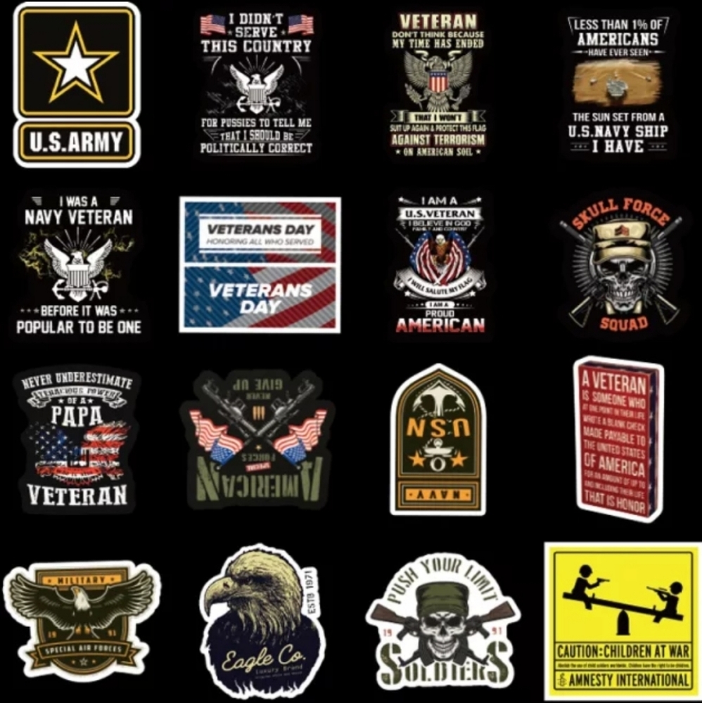 Military, Veterans, 50 stickers